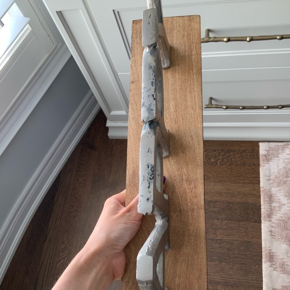 “Happy” Wood Silver Metal Large Decorative Sign Home Decor Made in India EUC 20” - Picture 4 of 9